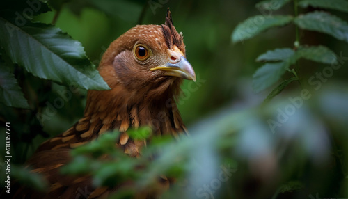 Wallpaper Mural Bird of prey perching on branch, watching generated by AI Torontodigital.ca