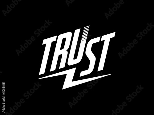 Streetwear clothing Trust typography vector template graphic tees ready for print