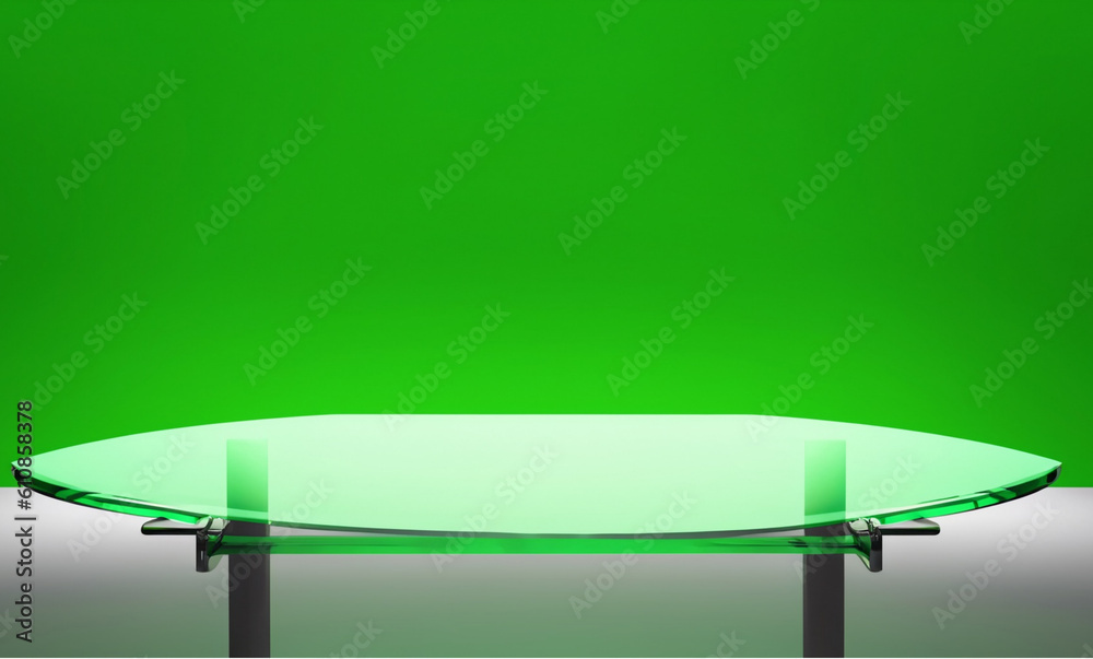 3d render of a green and white background, virtual studio, green Screen