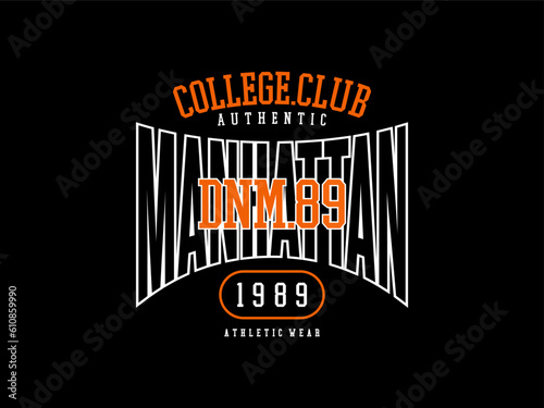 Streetwear clothing Manhattan typography vector template graphic tees ready for print