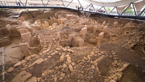 Gobeklitepe ruins view in Sanliurfa Province of Turkey 4K