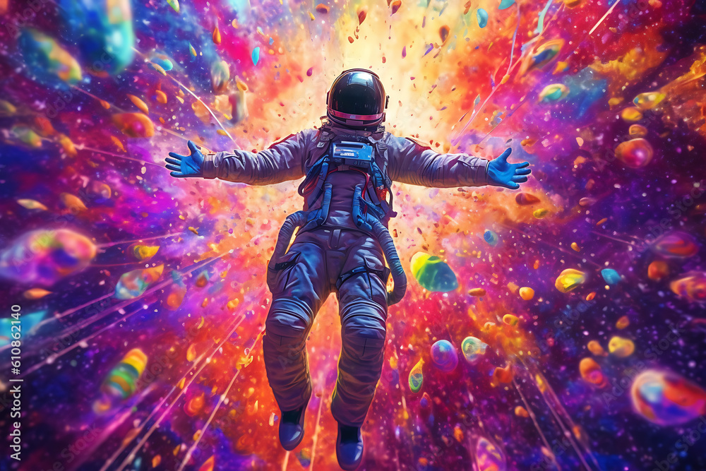Astronaut in a Mix of Colors