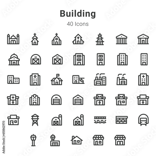 40 icon collection on building #610862970