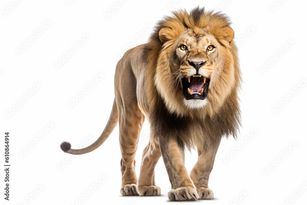 King of the jungle, a majestic lion roars with awe inspiring might AI  Generated 31586566 Stock Photo at Vecteezy