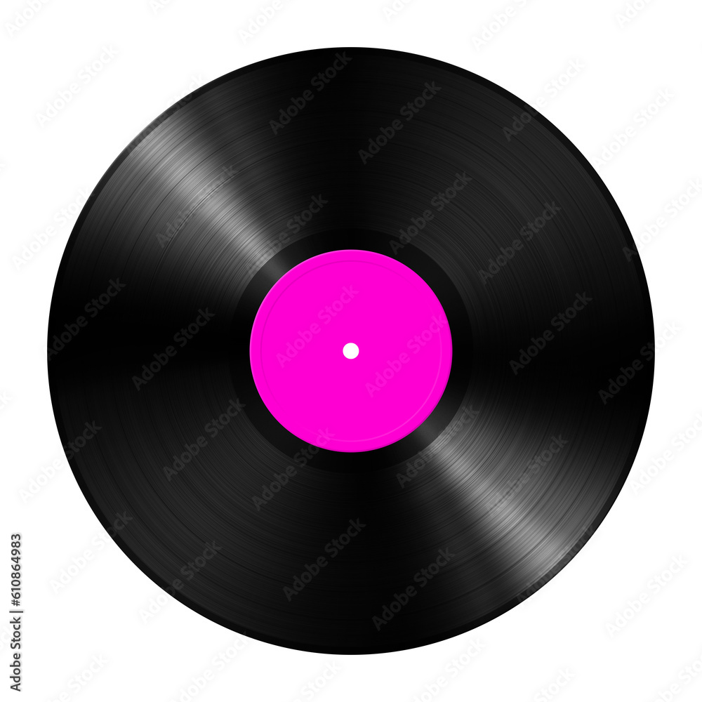 Pink vinyl record isolated on white background Pink vinyl record isolated on white background