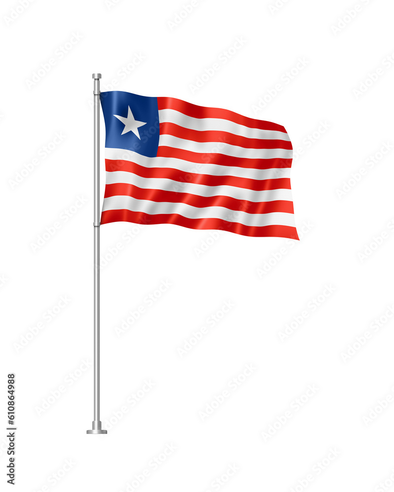 Fototapeta premium Liberian flag isolated on white