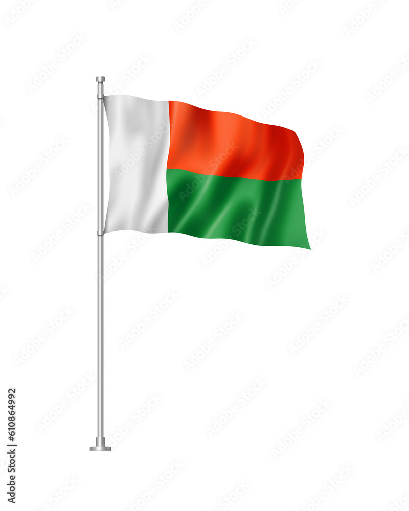 Madagascar flag isolated on white Madagascar flag isolated on white