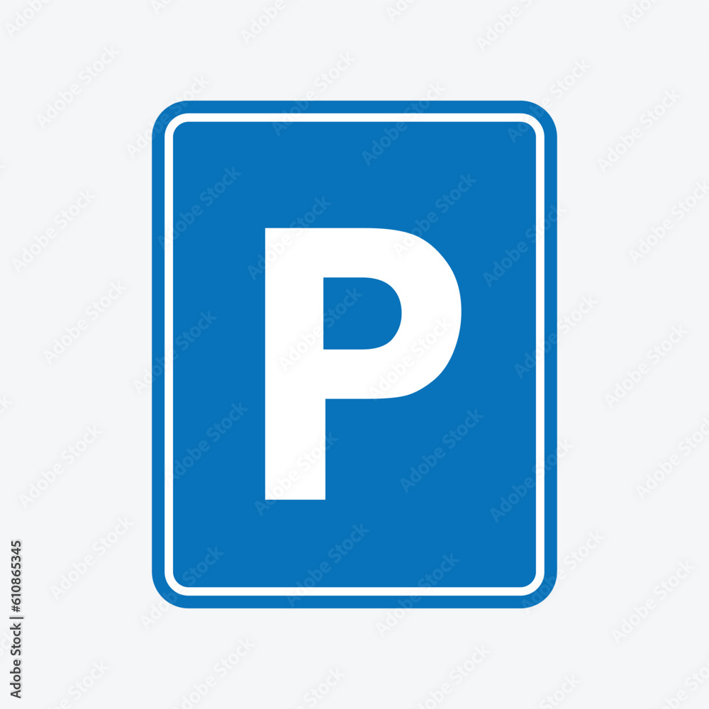 parking sign on blue background parking sign on blue background