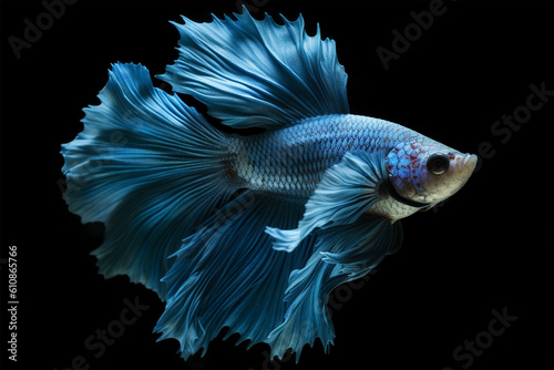 cool blue betta fish photo
