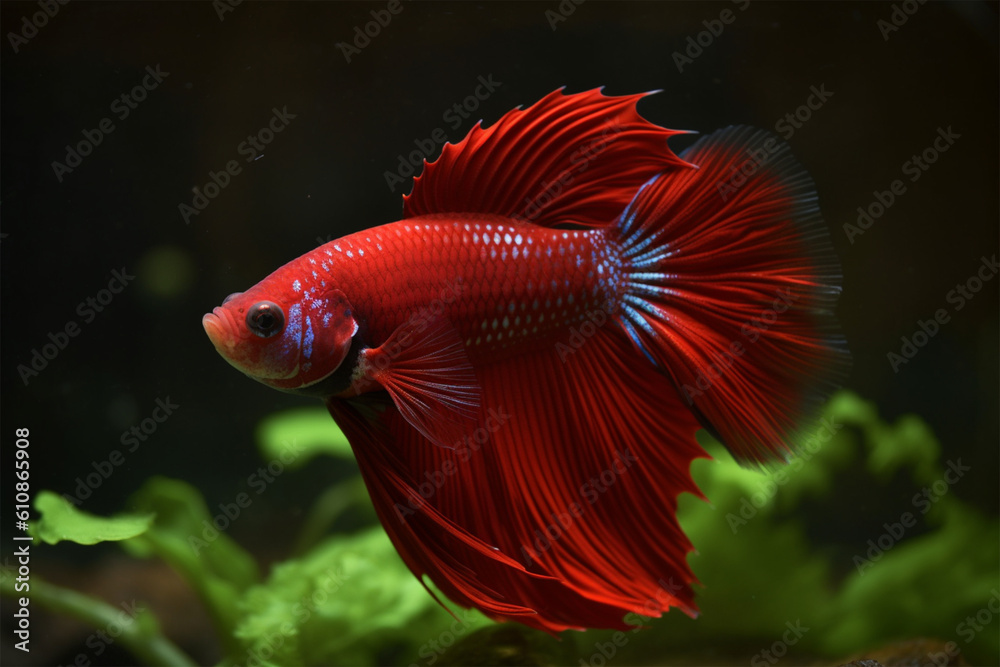 cool red betta fish