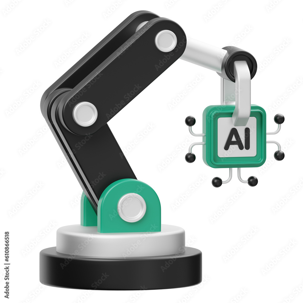 Robotic Arm 3D Icon Robotic Arm 3D Icon
