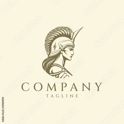 Athena logo design vector illustration