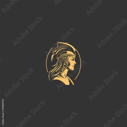 Athena logo design vector illustration