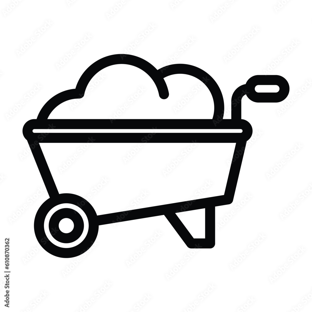 wheelbarrow line icon illustration vector graphic wheelbarrow line icon illustration vector graphic