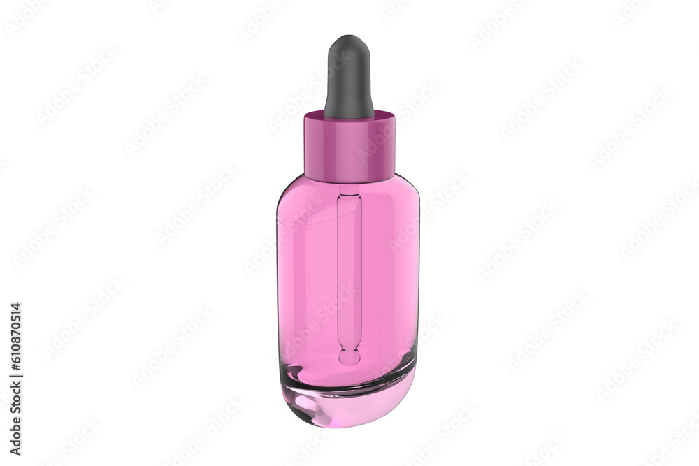 Clear Glass Dropper Bottle Mockup Isolated On White Background. 3d illustration Clear Glass Dropper Bottle Mockup Isolated On White Background. 3d illustration
