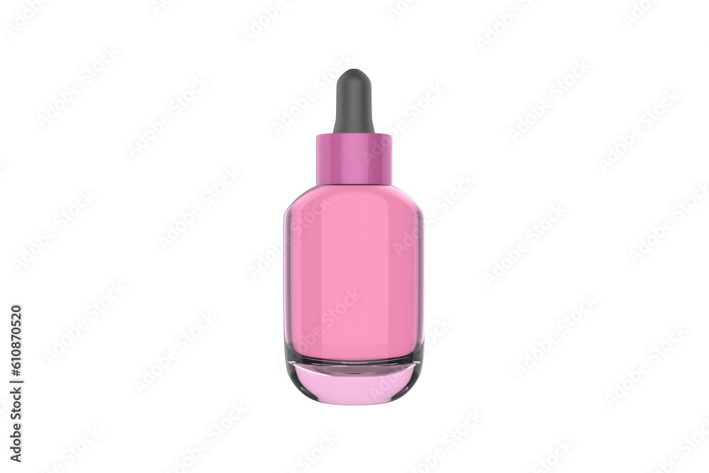 Clear Glass Dropper Bottle Mockup Isolated On White Background. 3d illustration Clear Glass Dropper Bottle Mockup Isolated On White Background. 3d illustration