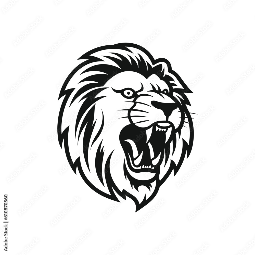 Obraz premium Lion Head Logo Vector Template Illustration Design