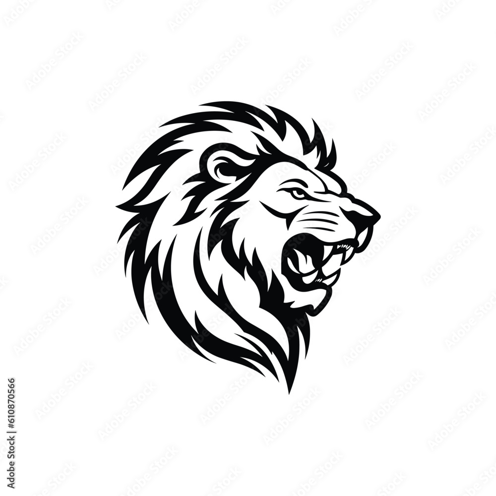 Lion Head Logo Vector Template Illustration Design