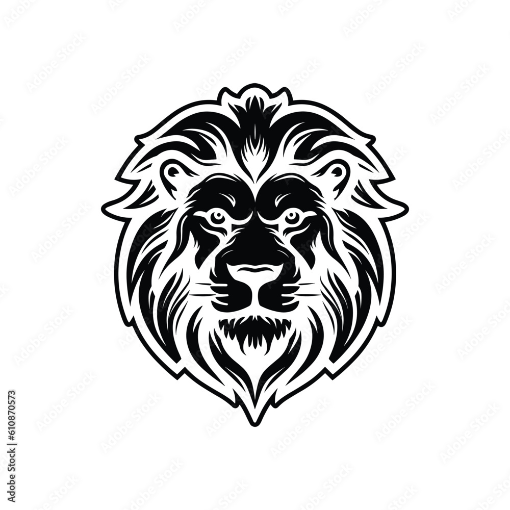 Lion Head Logo Vector Template Illustration Design