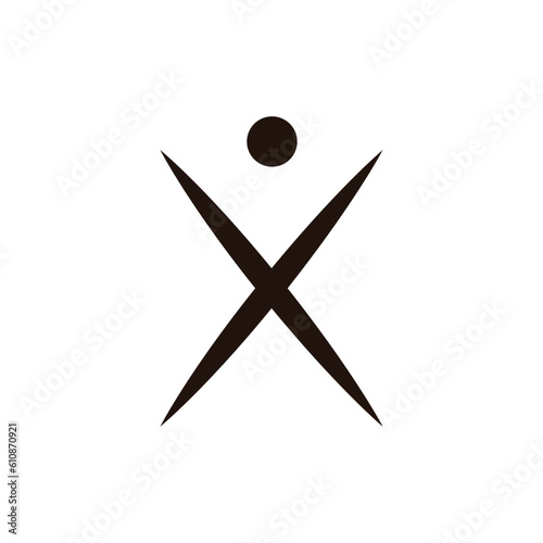 karate man or sport man logo design simple.