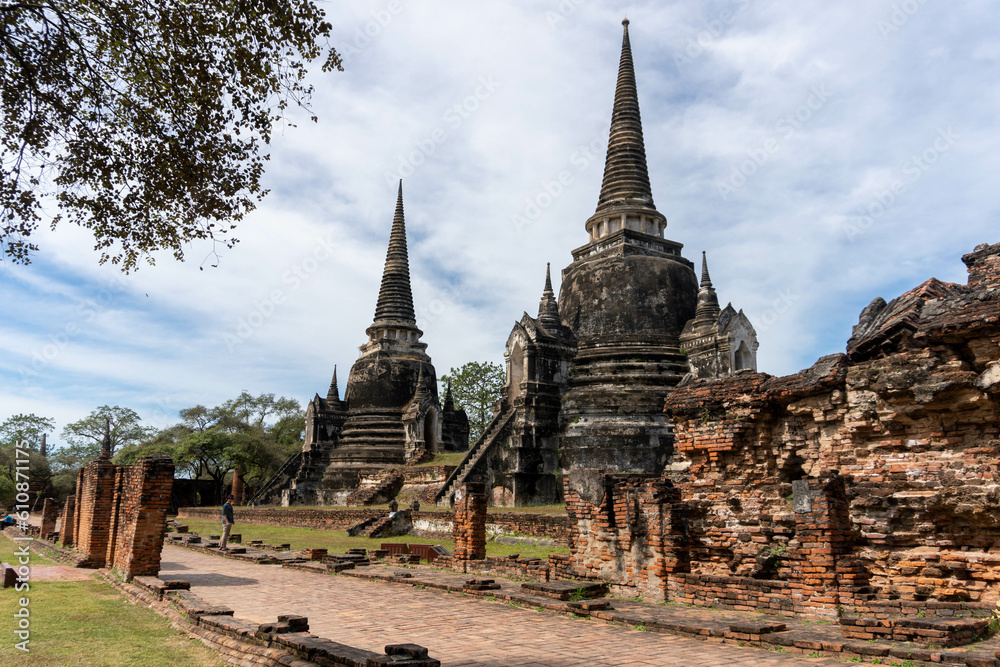 Wat Phra Si Sanphet, ancient ruined temple in Ayutthaya, Thailand