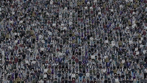 A huge crowd of people in the stadium. The fans applaud and support their team.