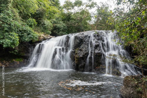 Waterfall in the forest   jungle in Khao Yai National Park  Thailand.
