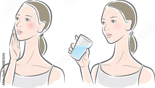 暑さ対策.　女性.　熱中症.　水分補給.