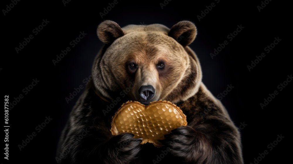 a bear holding a honeycomb a bear holding a honeycomb