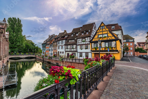 Colmar France, Colorful Half Timber House city skyline