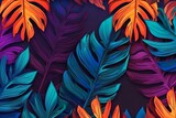 Colorful tropical leaves background. Genetative AI