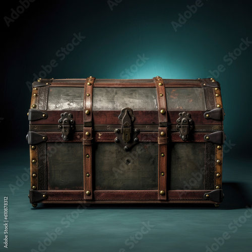 an antique wooden chest