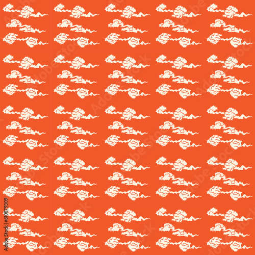 chinese cloud traditional asian asean oriental country orange seamless pattern element repetition background china korea japan