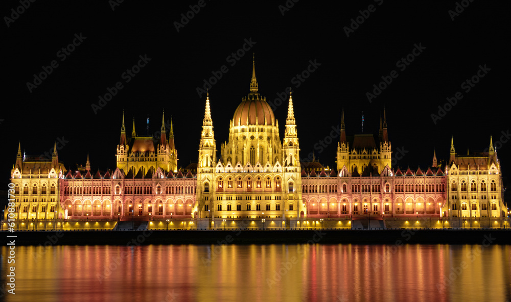 The Majestic Hungarian Parliament by Danube River