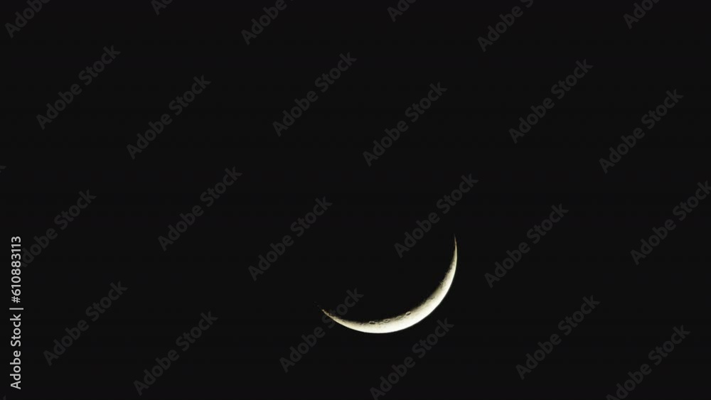 Waning moon in the night sky of Naples Waning moon in the night sky of Naples
