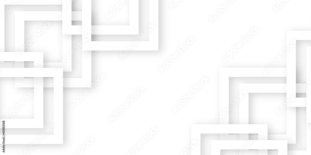 Abstract modern geometric white square shapes design background wallpaper vector abstract white and gray background with lines white light & grey background.