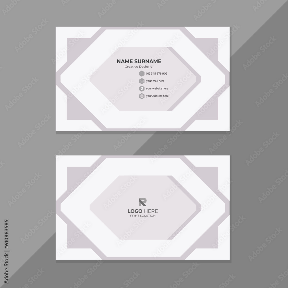 Naklejka premium Double-sided creative business card template. Portrait and landscape orientation. Horizontal and vertical layout. Vector illustration graphic