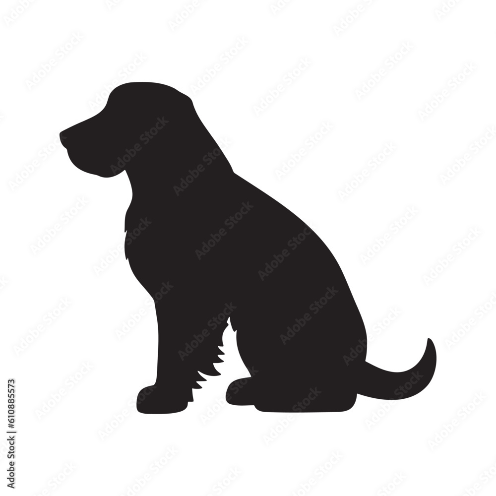 Dog silhouette logo isolated on white background