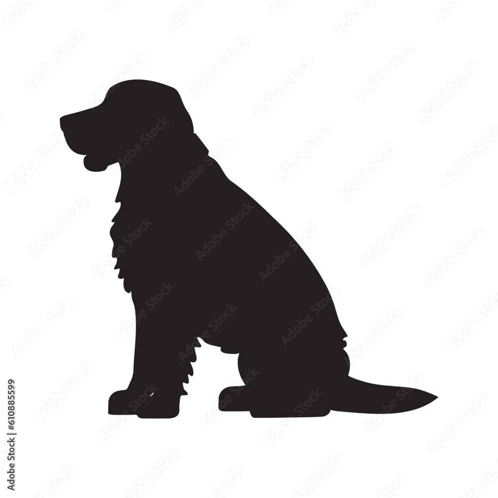 Dog silhouette logo isolated on white background