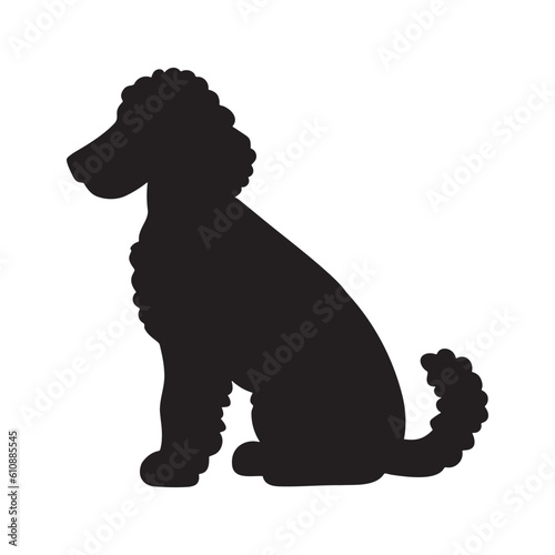 Dog silhouette logo isolated on white background
