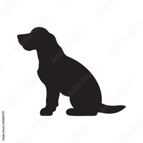 Dog silhouette logo isolated on white background