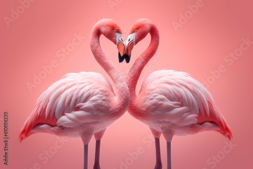Flamingo kissing. Generate Ai © nsit0108