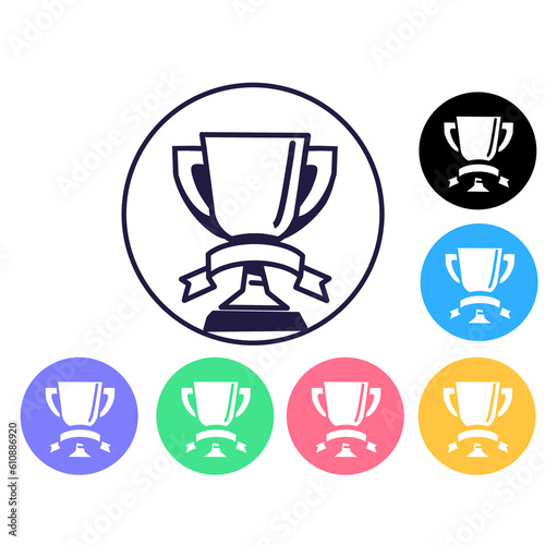 Trophy icon illustration isolated on transparent background 