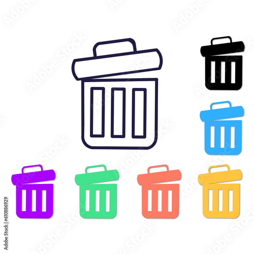 Trashcan icon illustration isolated on transparent background