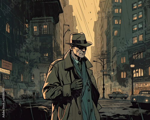 Sleuthing in the City: A Detective Investigating a Mysterious Case