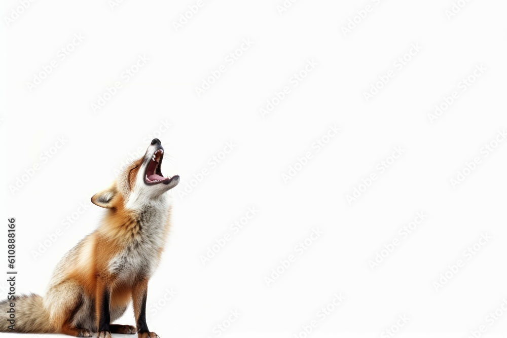 Fototapeta premium Fox screaming. Generate Ai