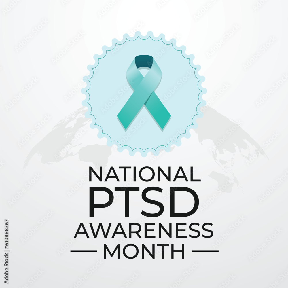 post traumatic stress disorder design template with ribbon. awareness ribbon design. ribbon vector illustration. ptsd banner template.