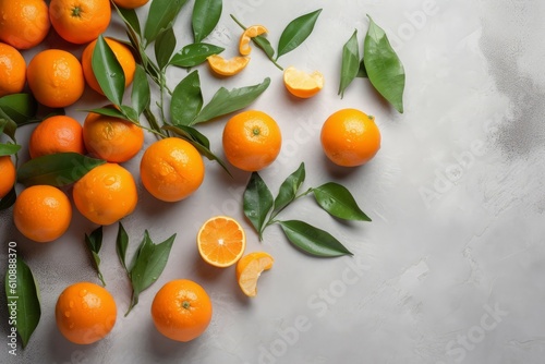 Fresh ripe tangerines. Generate Ai