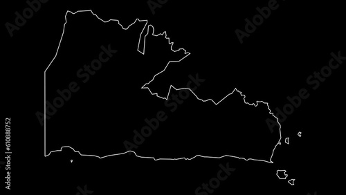 Atua district map of Samoa outline animation photo
