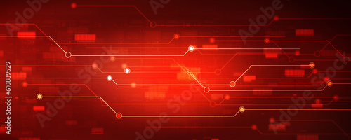 2d illustration Abstract futuristic electronic circuit technology background
